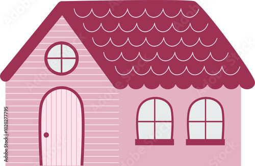 Hand drawn cute house flat vector