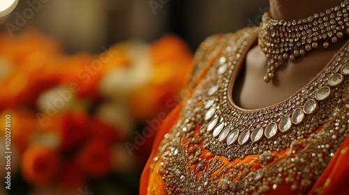 Elegant Traditional Dress with Sparkling Jewelry