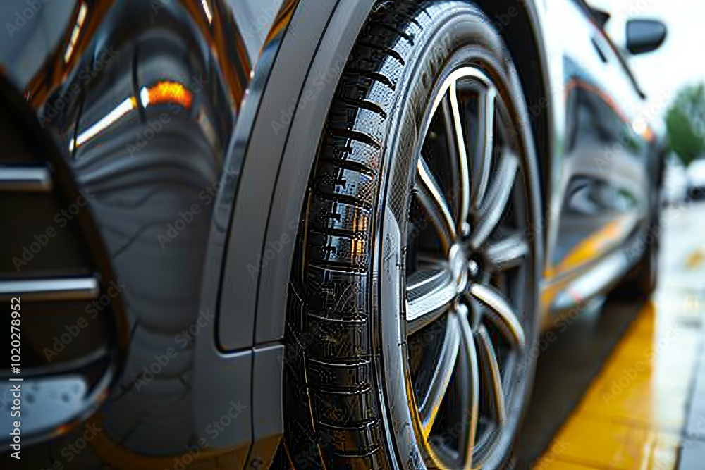 Isolated stack of four black car tires on a white background for automotive design use Isolated stack of four black car tires on a white background for automotive design use