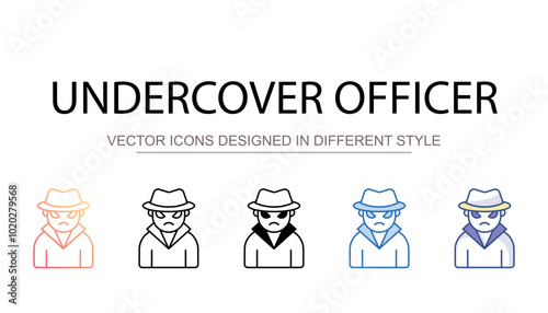 Undercover Officer icon design with white background stock illustration