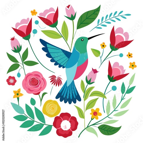 Wallpaper Mural A colorful bird with a blue beak Torontodigital.ca