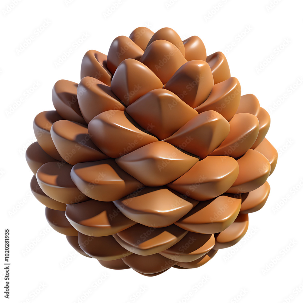 Stylized brown pine cone illustration on a white background Stylized brown pine cone illustration on a white background