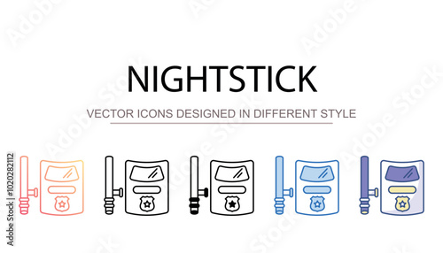 Nightstick icon design with white background stock illustration