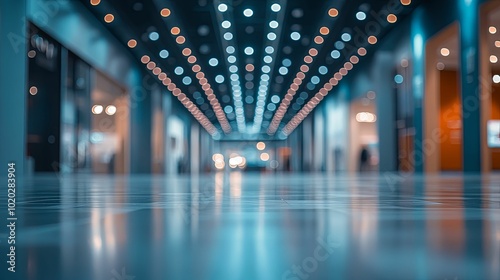 Abstract Blurred Lights and Reflections in a Modern Interior Space