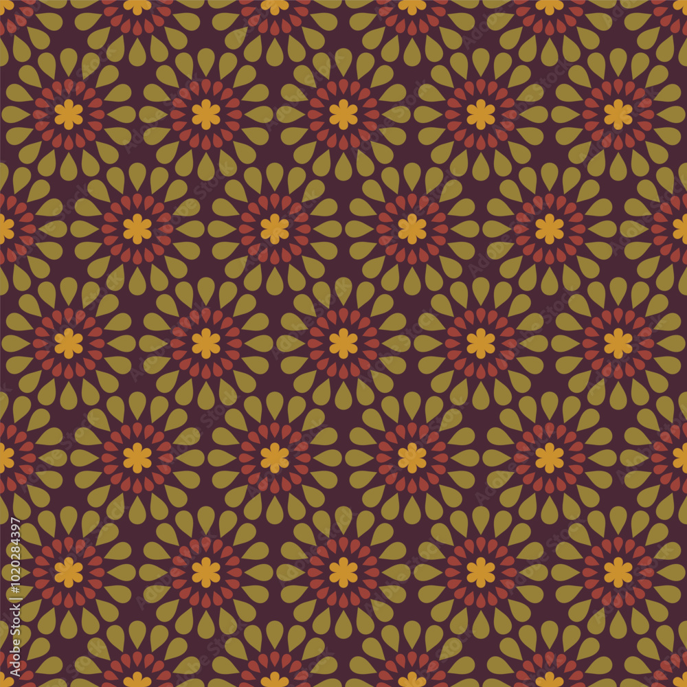 Geometric flower vector seamless pattern design Geometric flower vector seamless pattern design