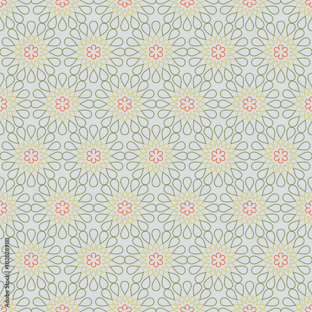 Abstract geometric form flower seamless pattern. Abstract geometric form flower seamless pattern.