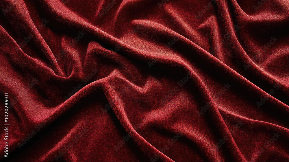 Obraz premium Luxurious red velvet fabric texture with rich folds