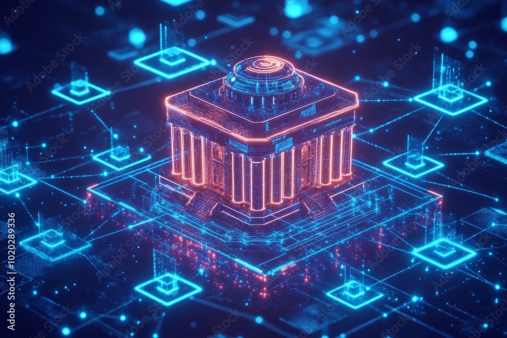 Fototapeta premium The Digital Civic Hub, Digital Government and E Government Services
