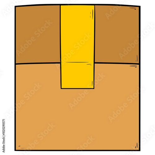 cardboard illustration hand drawn isolated vector