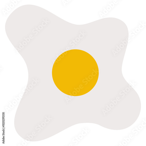 sunny side up fried egg flat illustration