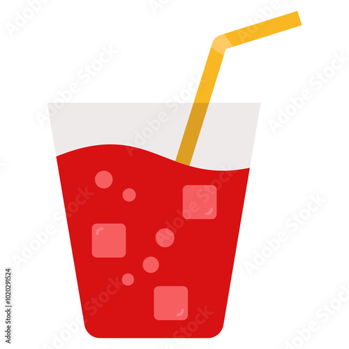 glass of juice with ice cube