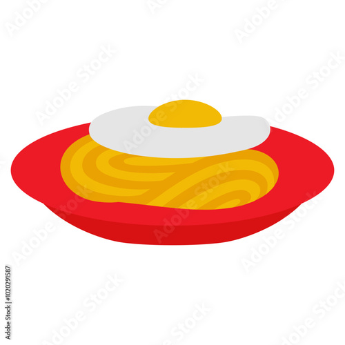 plate of noodles and fried egg