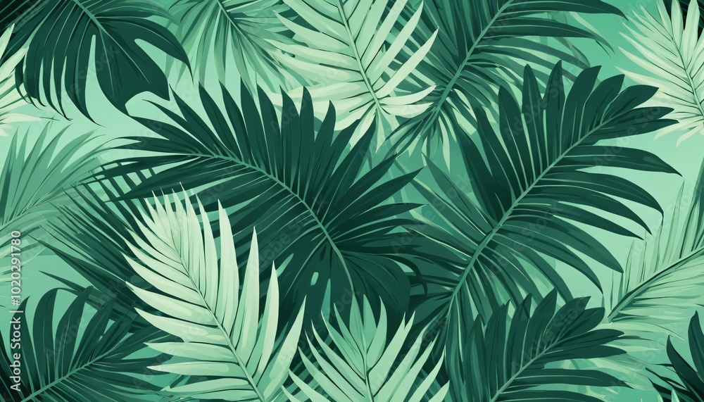 Muted Tropical Leaves Muted Tropical Leaves