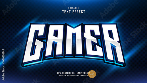 Blue esport text effect, gamer text style