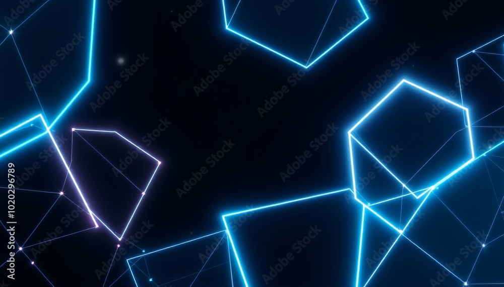 Neon Wireframe Shapes Neon Wireframe Shapes