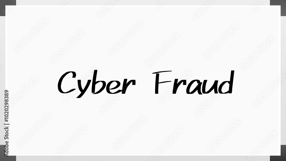 Cyber Fraud のホワイトボード風イラスト