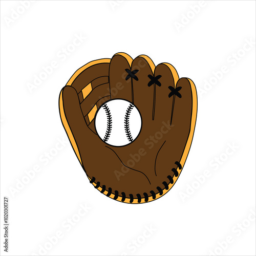 Vector-based baseball glove design looks simple yet elegant(Mitt)