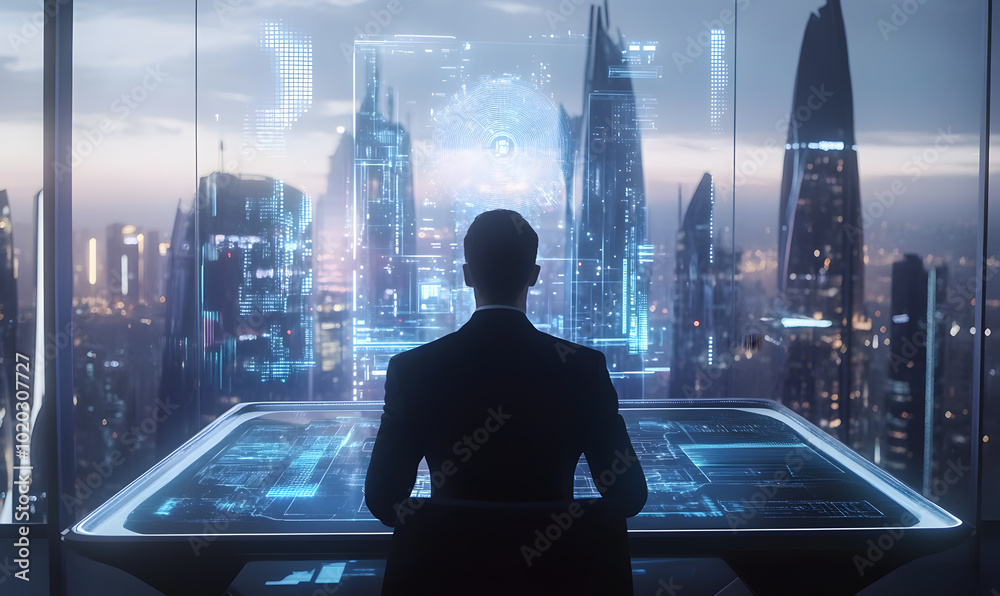Futuristic Business Collaboration: AI-Driven Strategies, Augmented Reality Insights, Virtual Reality Simulations, and Holographic Financial Data for Smart Office Innovation