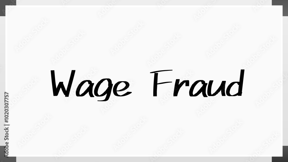 Wage Fraud のホワイトボード風イラスト Wage Fraud のホワイトボード風イラスト