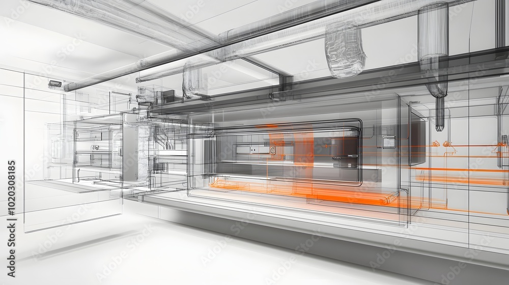 Fototapeta premium 106. A detailed view of the internal structure of a high-performance fume hood