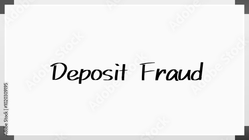 Deposit Fraud のホワイトボード風イラスト