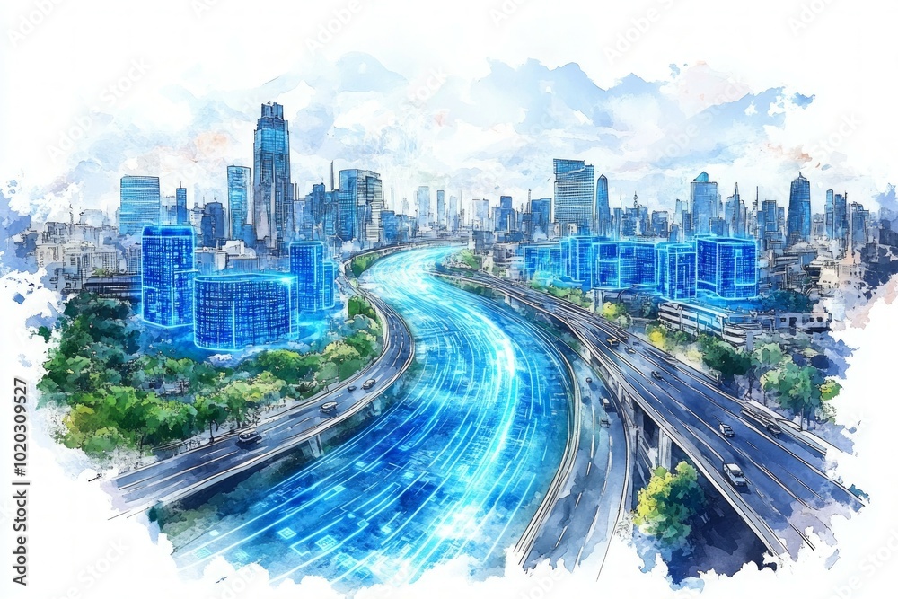 Fototapeta premium The Civic Data Stream, Digital Government and E Government Services