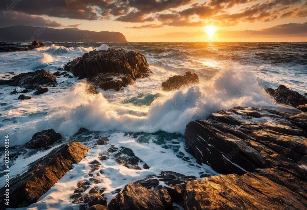 majestic waves crashing rocky shores stunning coastal view exquisite nature scene, ocean, beach, coastline, surf, sea, tropical, blue, water, mist majestic waves crashing rocky shores stunning coastal view exquisite nature scene, ocean, beach, coastline, surf, sea, tropical, blue, water, mist