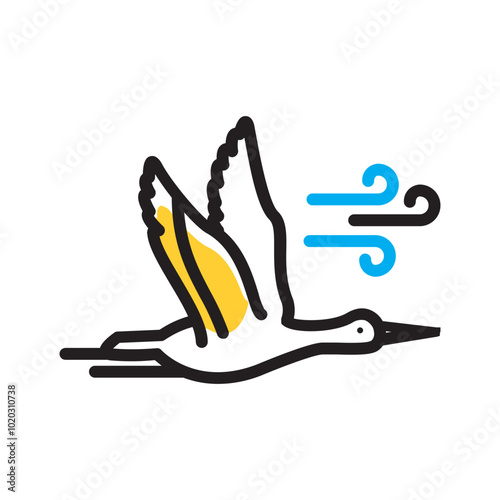 Vector multicolor icon for Migrating