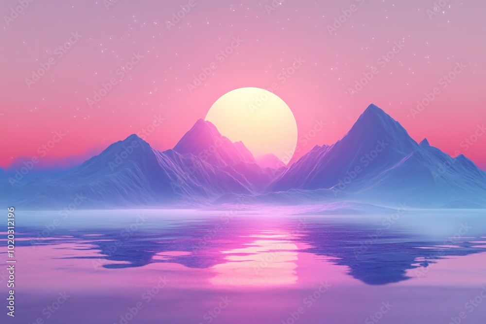 3D Horizon, Glittery distant mountain peaks Background Wallpaper 3D Horizon, Glittery distant mountain peaks Background Wallpaper