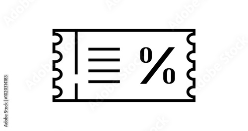 Black discount coupon icon