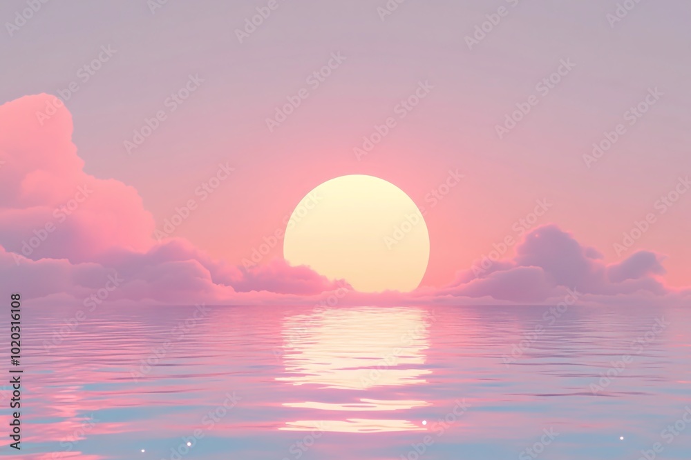 3D Retro Style, Pastel sunset retro design Background Wallpaper 3D Retro Style, Pastel sunset retro design Background Wallpaper