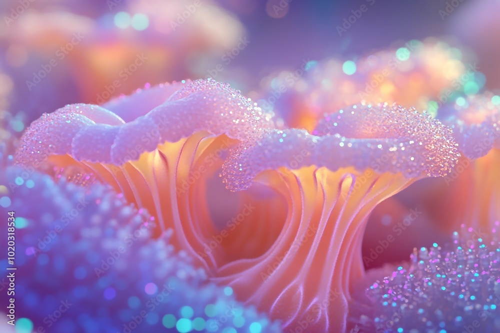 3D Coral Reef, Radiant glittery metallic coral Background Wallpaper 3D Coral Reef, Radiant glittery metallic coral Background Wallpaper