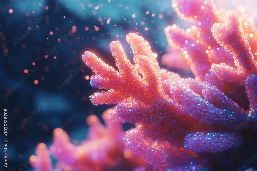 3D Coral Reef, Radiant glittery metallic coral Background Wallpaper 3D Coral Reef, Radiant glittery metallic coral Background Wallpaper