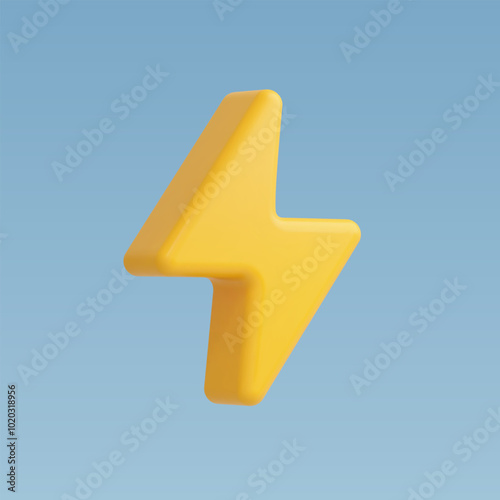 3d Realistic Lightning bolt Vector illustration