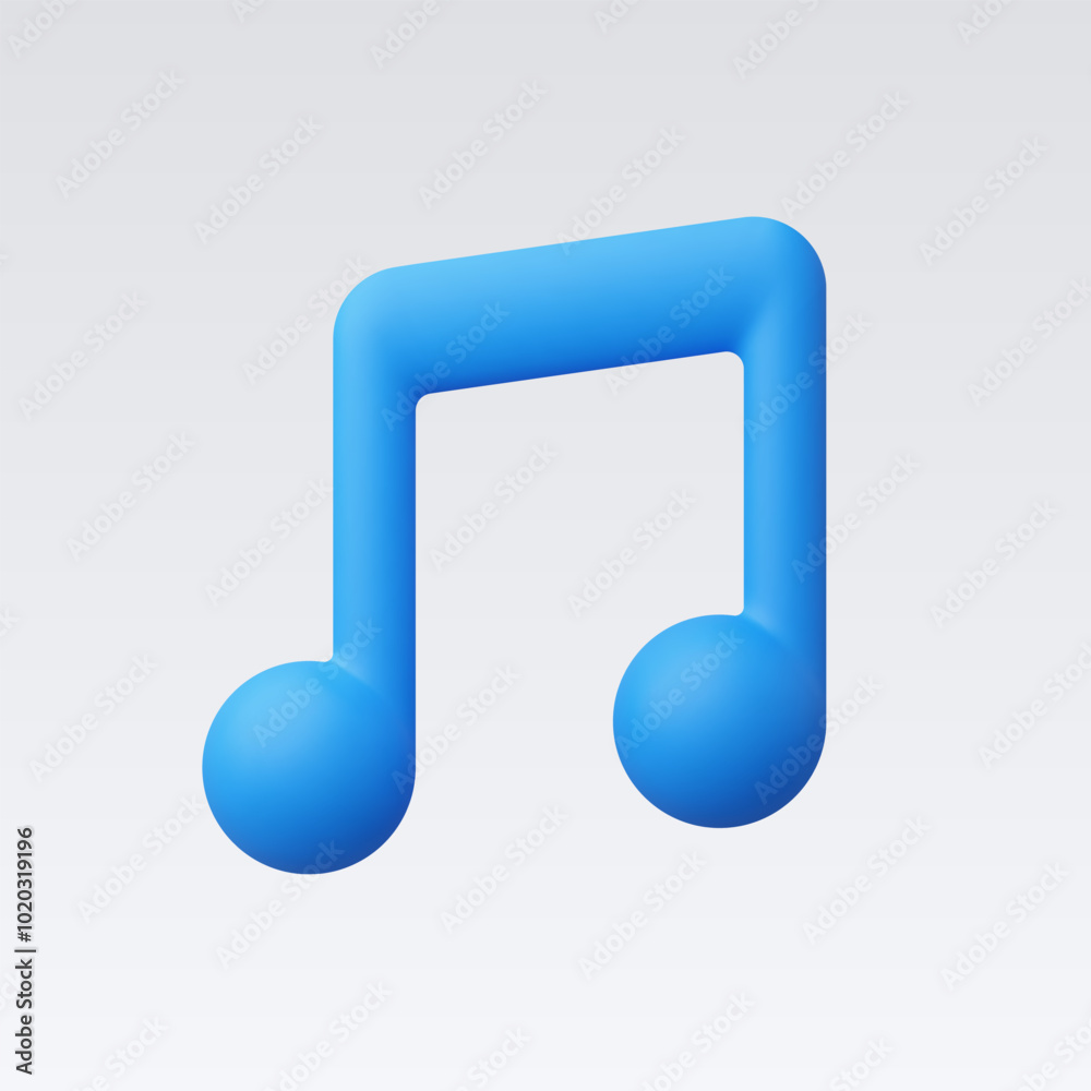 3d Realistic Music note vector Illustration 3d Realistic Music note vector Illustration