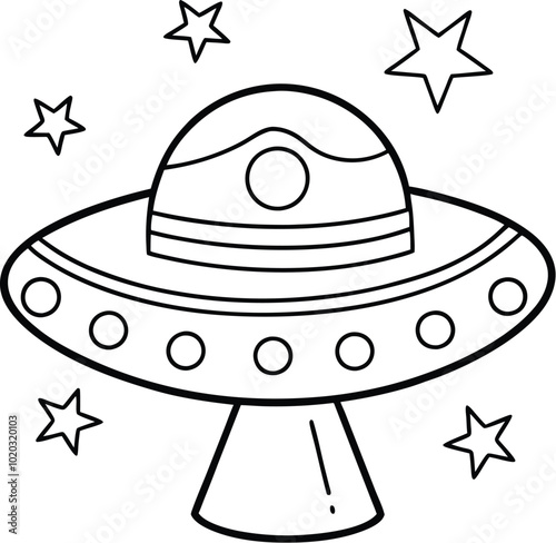Flying Saucer Coloring Page