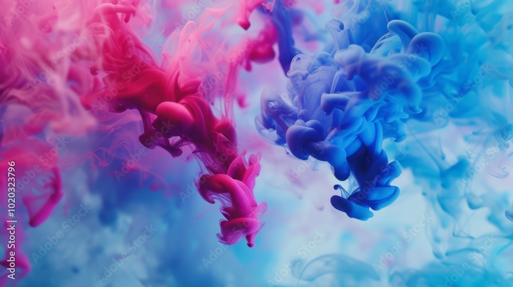 Abstract Swirling Ink in Water - Colorful Fluid Art