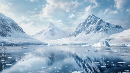 A remote Arctic wilderness with icy landscapes and polar wildlife.