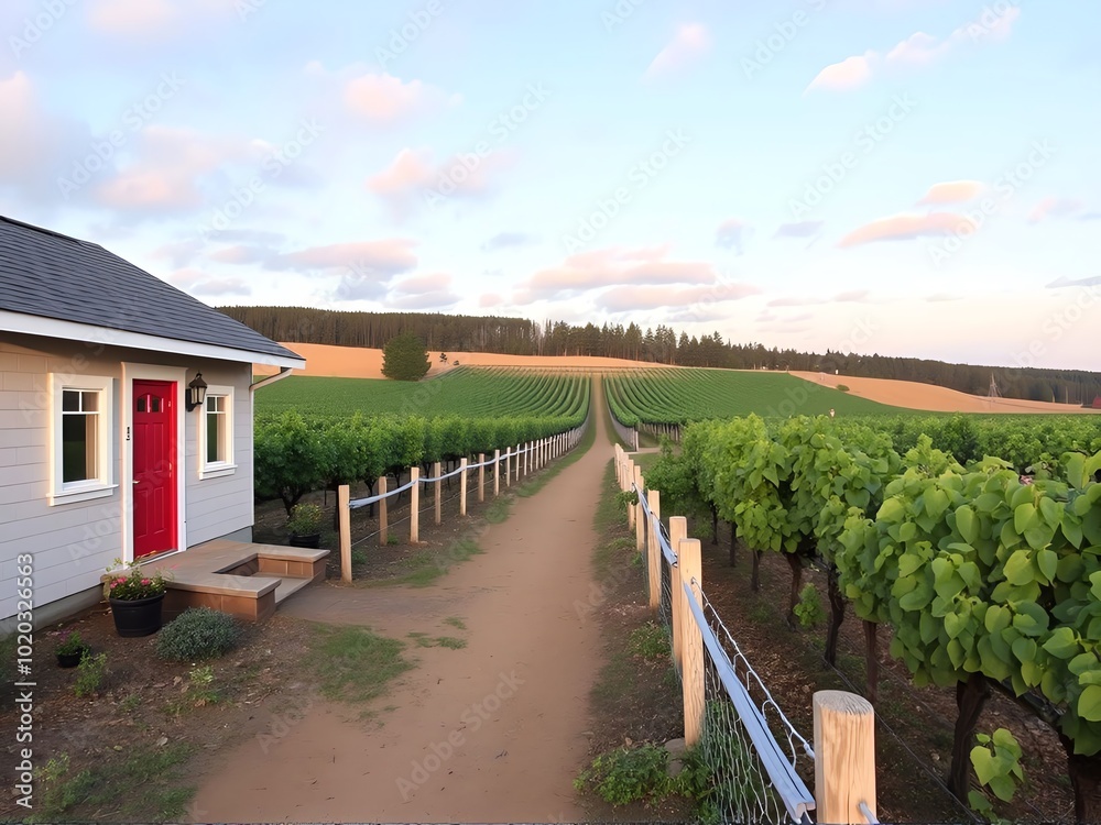 vineyard farm with rural landscape and house vineyard farm with rural landscape and house
