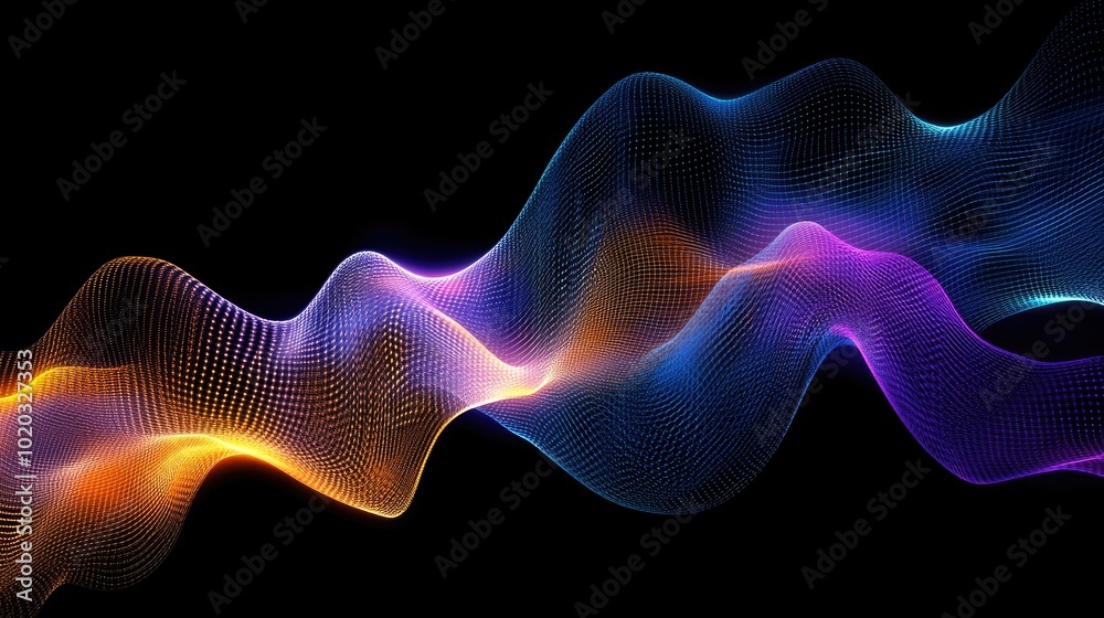 Obraz premium Stock market graph featuring vibrant upward-trending lines in blue, purple, and orange, black background
