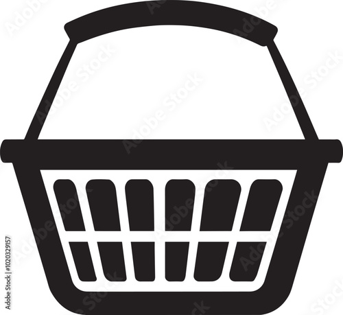 shopping basket clean simple vector silhouette black