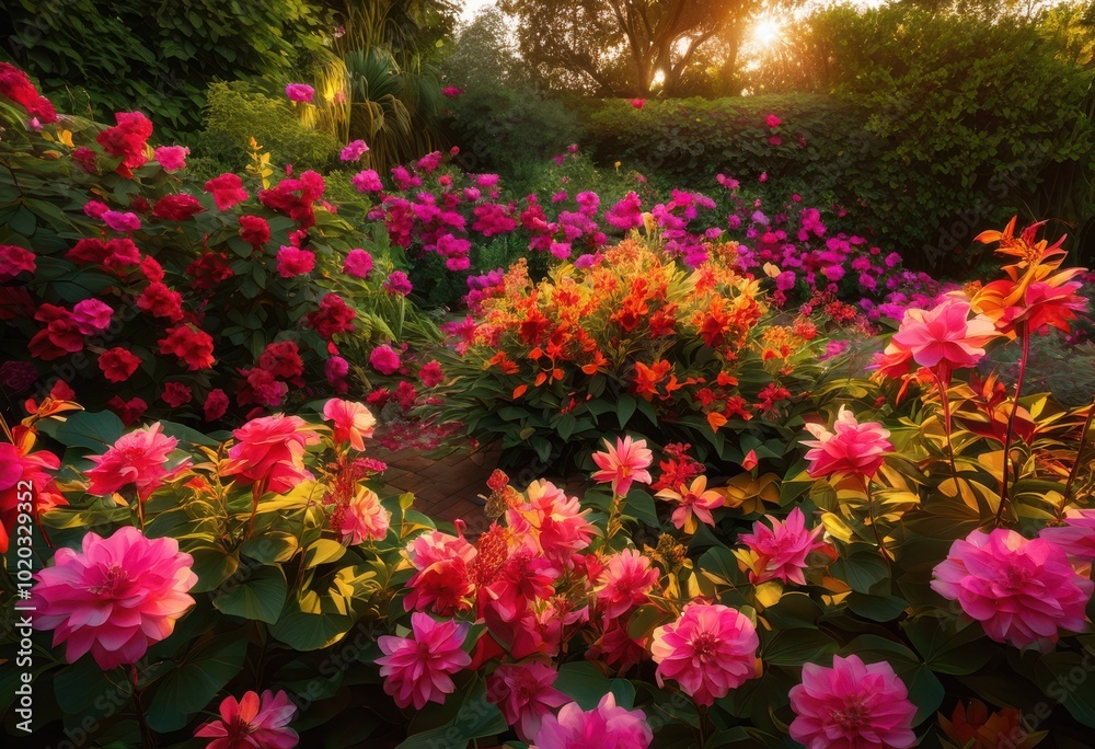 vibrant floral patterns set lush garden backdrops adorned colorful blooms greenery elements, arrangement, botanical, blossoms, bouquet, decoration vibrant floral patterns set lush garden backdrops adorned colorful blooms greenery elements, arrangement, botanical, blossoms, bouquet, decoration