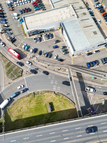 Aerial View of West Brent Cross Central London City of England United Kingdom. April 12th, 2024 photo