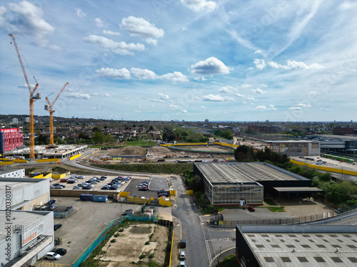 Aerial View of West Brent Cross Central London City of England United Kingdom. April 12th, 2024