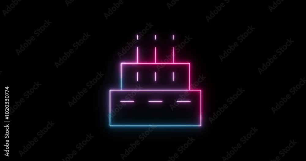 Birthday Cake With Candle Icon GLow