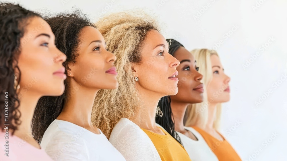 Diverse group of serious individuals standing together, ideal for unity, social justice, or inclusion concepts.