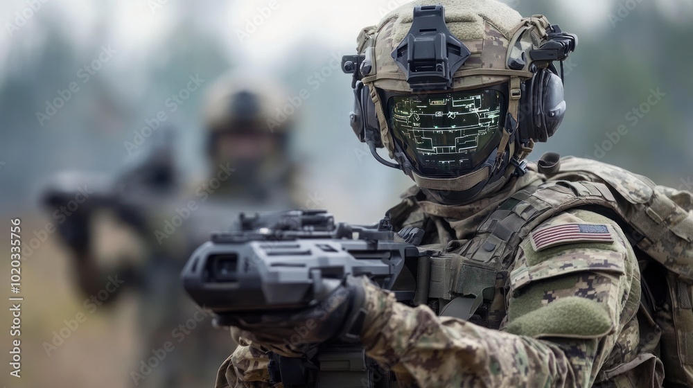 Fototapeta premium Artificial intelligence in warfare: Military strategies using AI and autonomous systems for advanced combat operations
