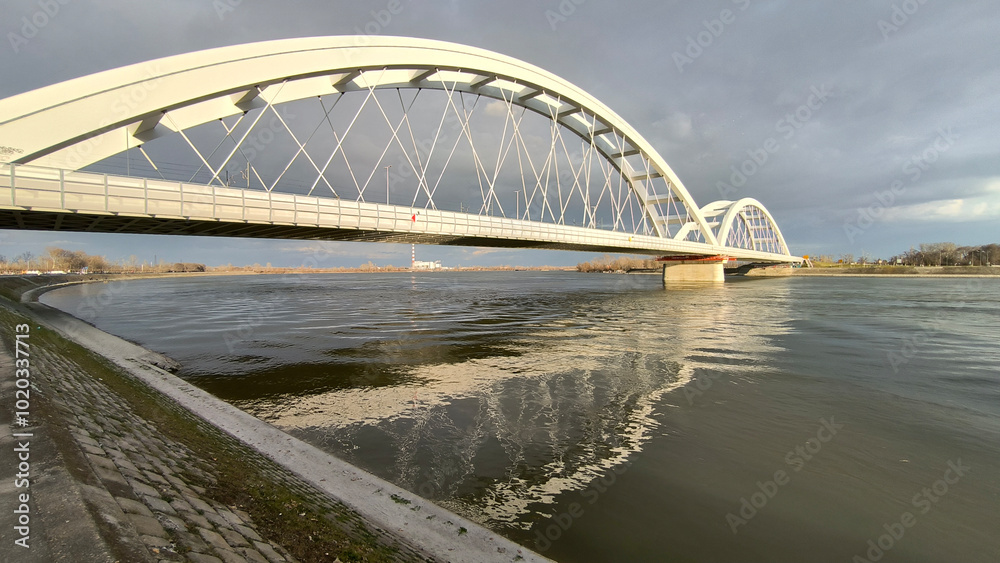 Naklejka premium banks of Danube river in Novi Sad