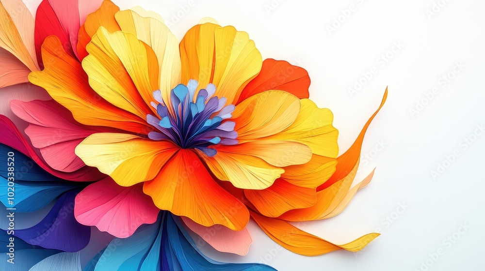 custom made wallpaper toronto digitalClose up of a vibrant Portulaca flower against a white backdrop Close up of a colorful Portulaca flower on a white background