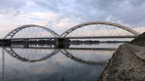 banks of Danube river in Novi Sad photo